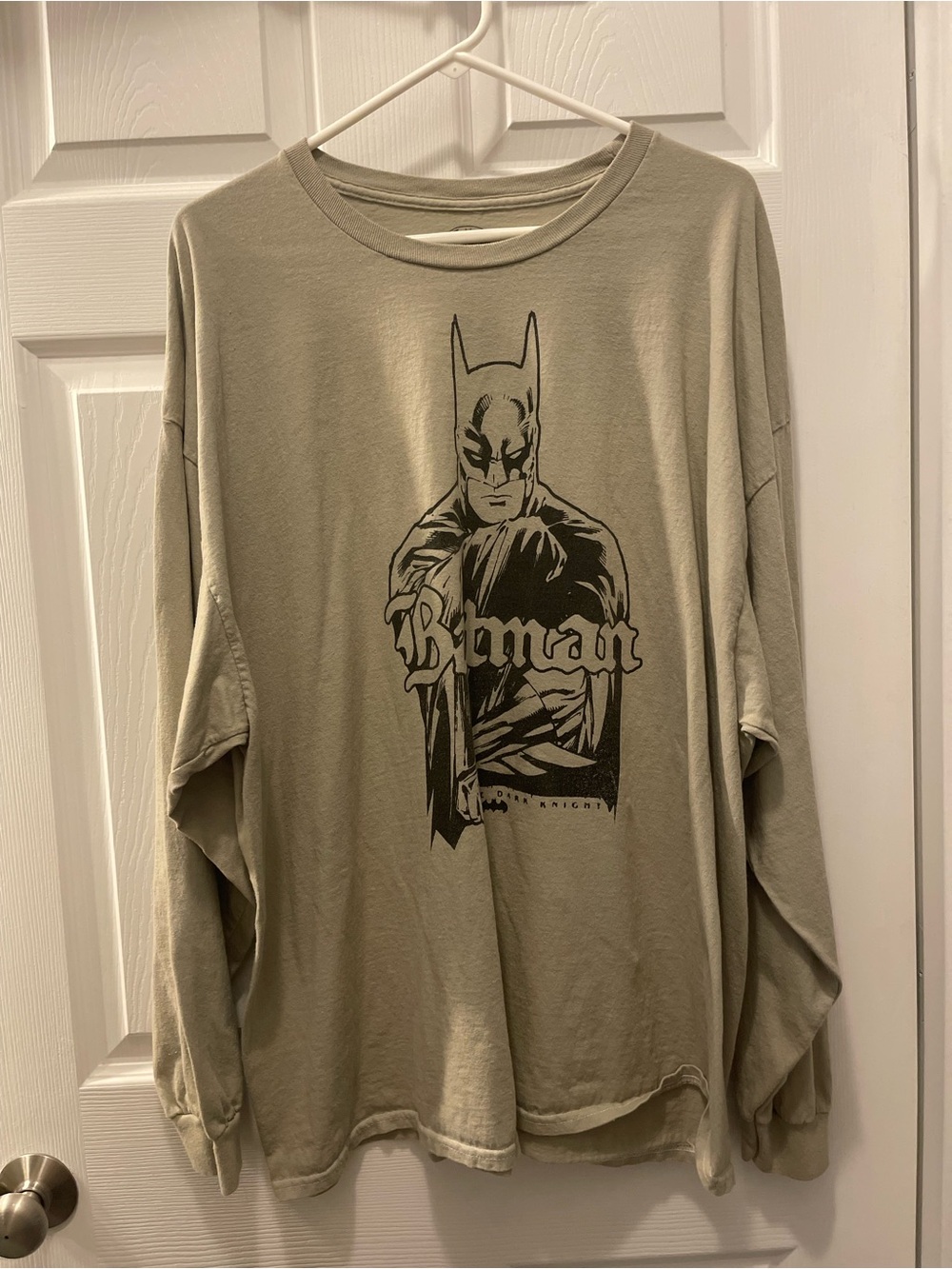 Batman Long Sleeve Graphic Tee in Light Olive